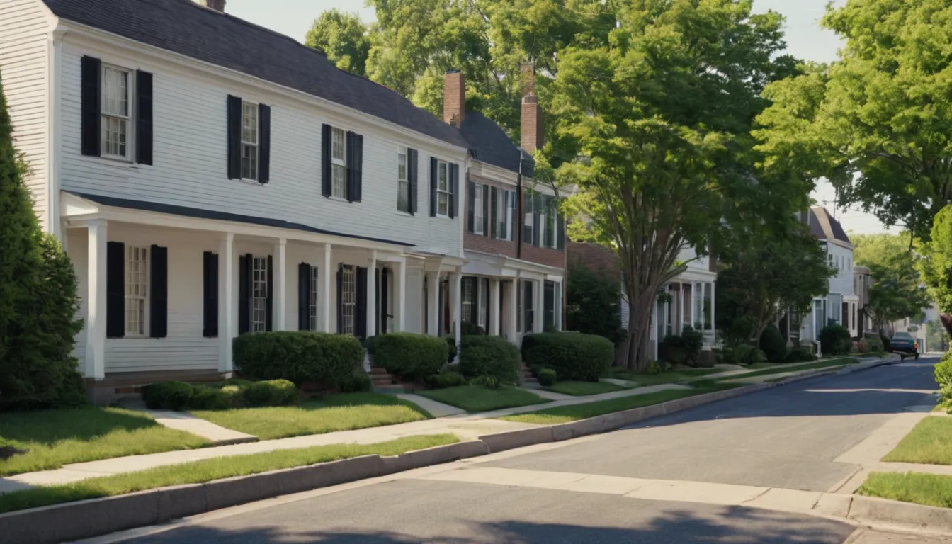 A residential street of colonial and split-level homes in Rockville